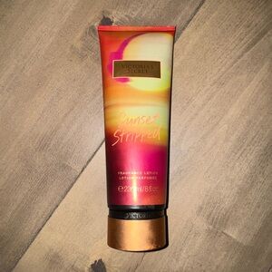 Victoria's Secret Sunset Stripped Lotion - Red and Gold